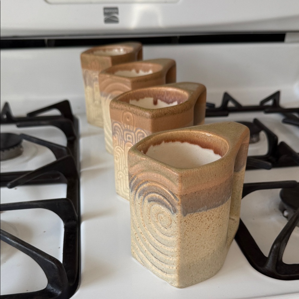 VINTAGE RODOLFO PADILLA POTTERY DRIP GLAZE  MUGS! Very Sweet!!!!